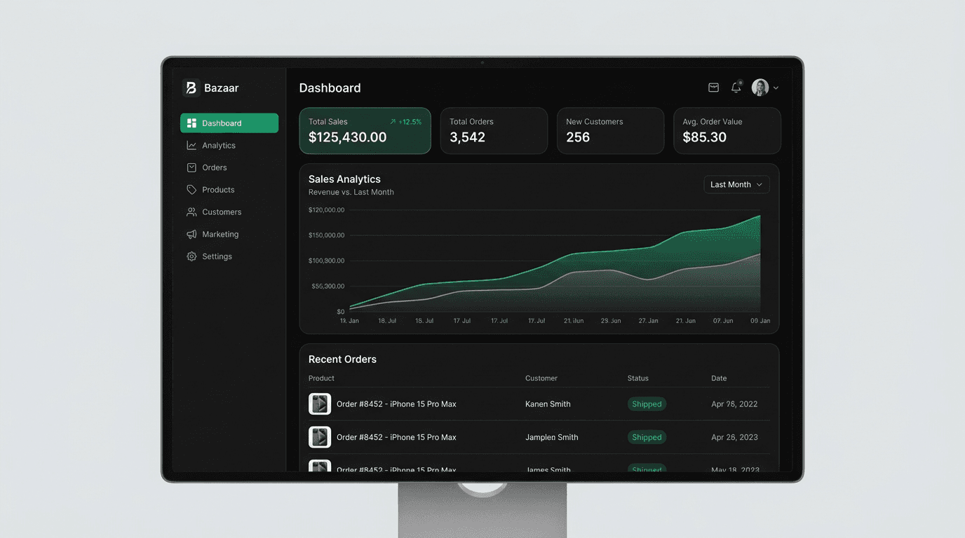 Bazaar admin dashboard
